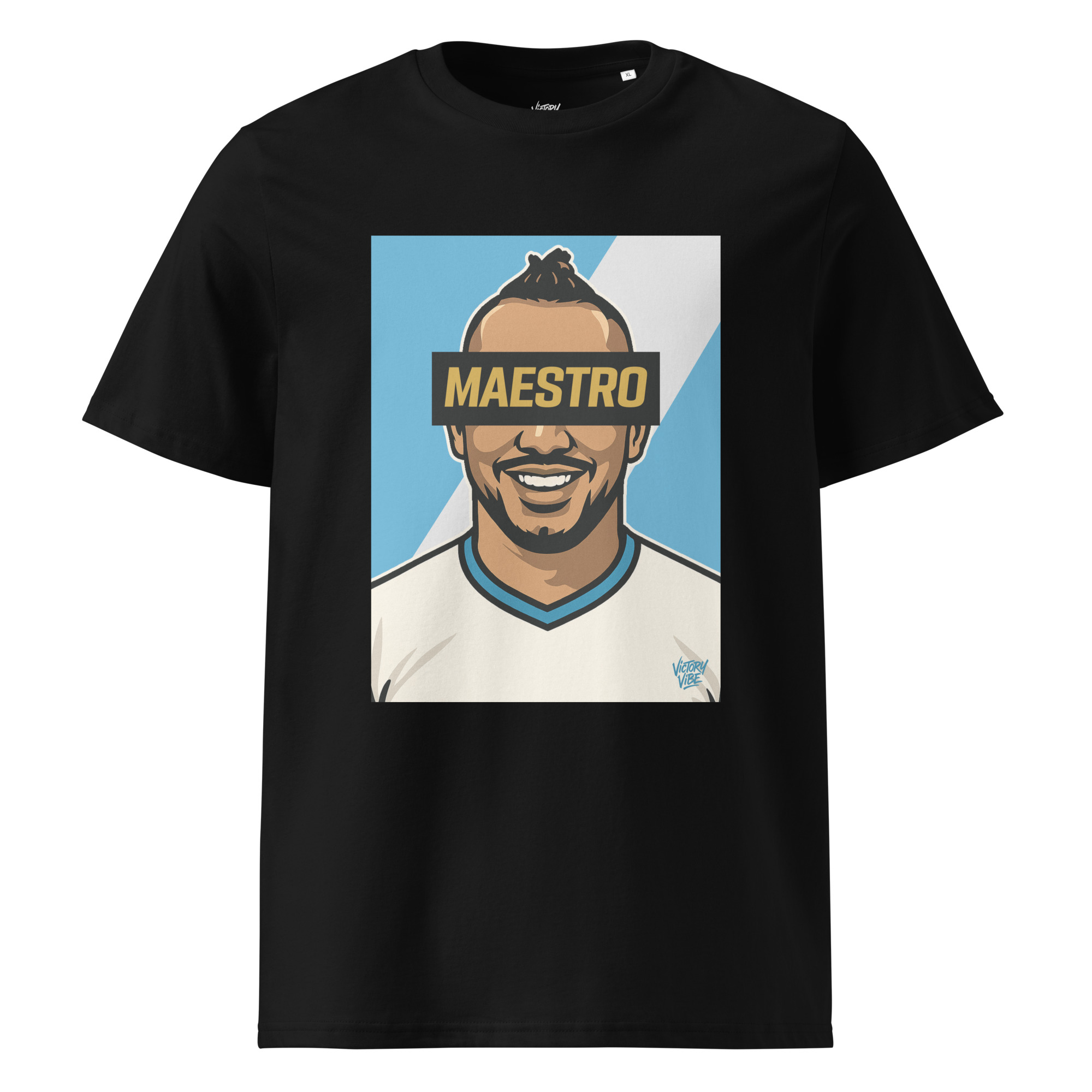 T-shirt MAESTRO Marseillais - Fond bleu et blanc - Victory Vibe