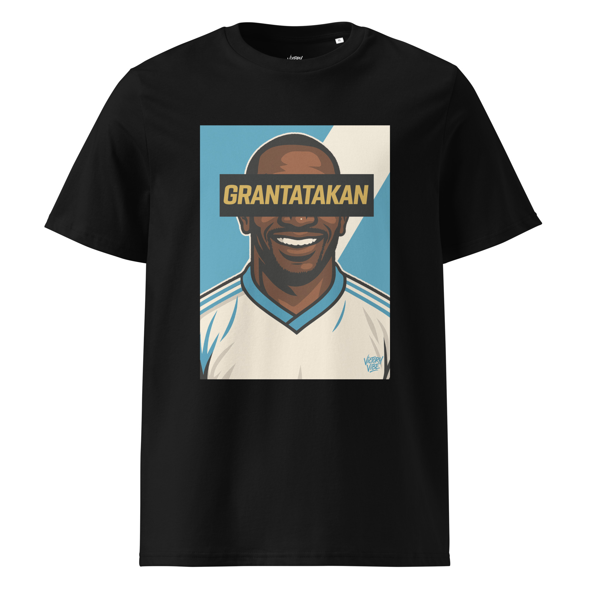T-shirt GRANTATAKAN Marseillais Sénégalais - Fond bleu et blanc - Victory Vibe