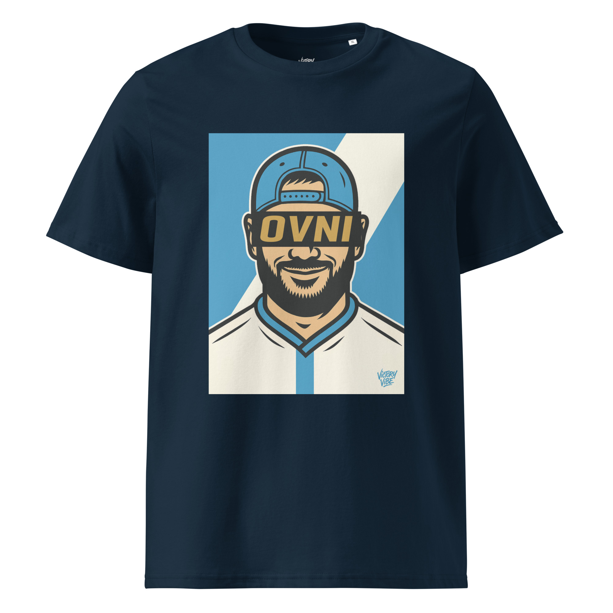 T-shirt OVNI Marseillais - Fond bleu et blanc - Victory Vibe – Image 2