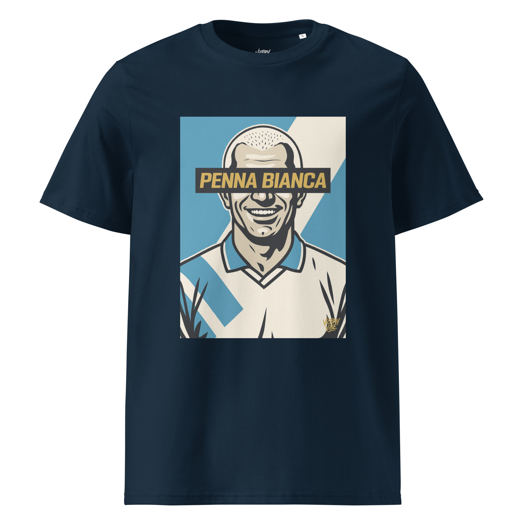 T-shirt PENNA BIANCA - Fond bleu et blanc - Victory Vibe – Image 2