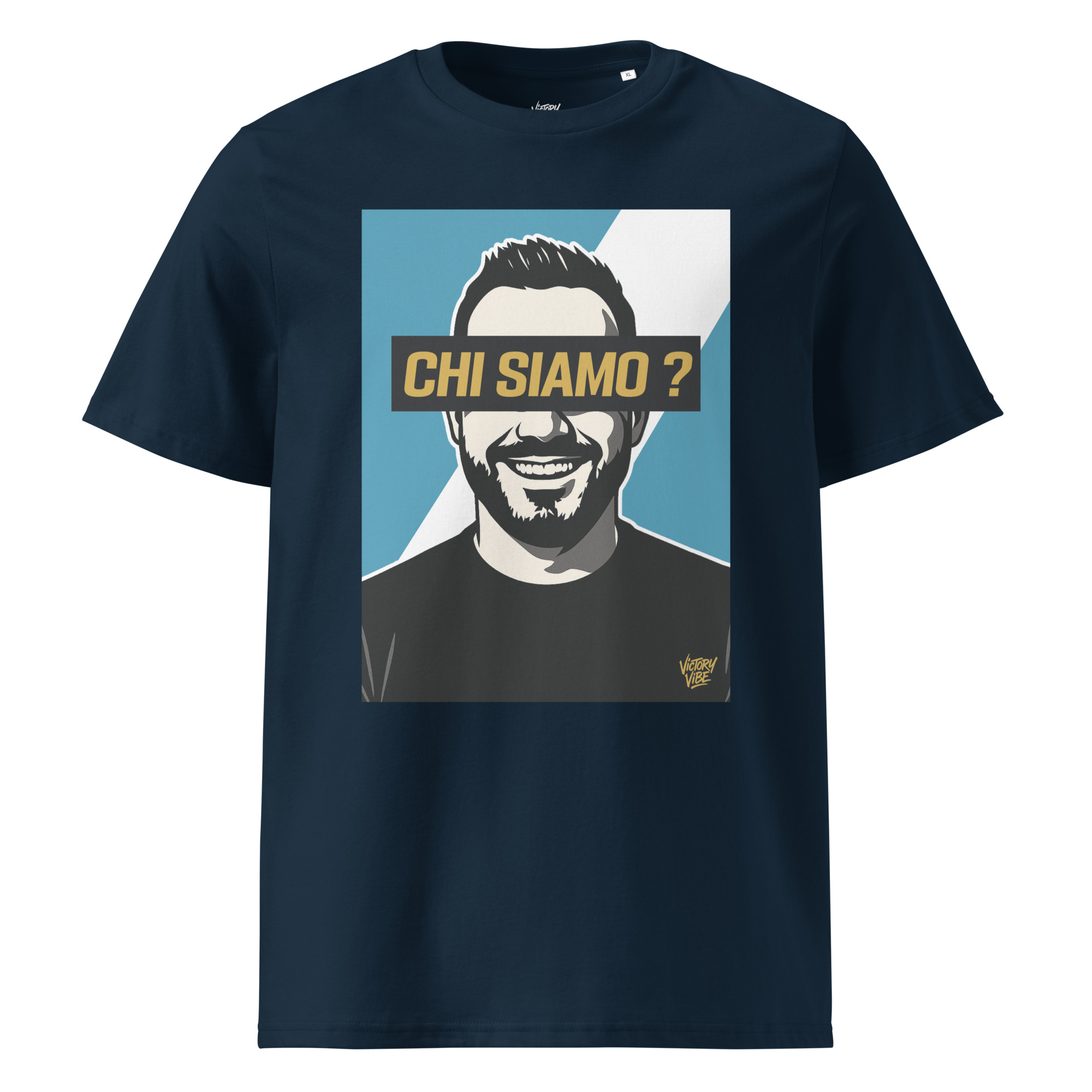T-shirt CHI SIAMO - Fond bleu et blanc - Victory Vibe – Image 2