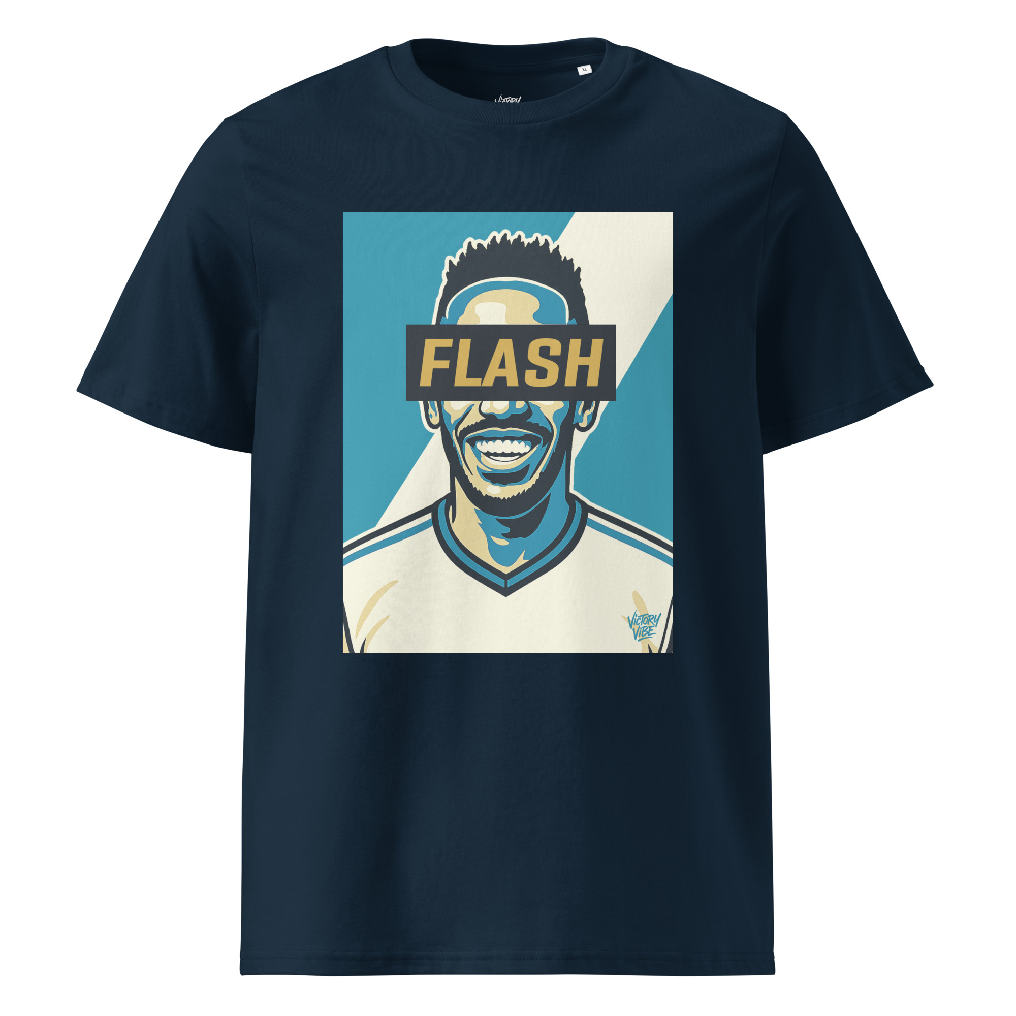 T-shirt FLASH Marseillais - Fond bleu et blanc - Victory Vibe – Image 2