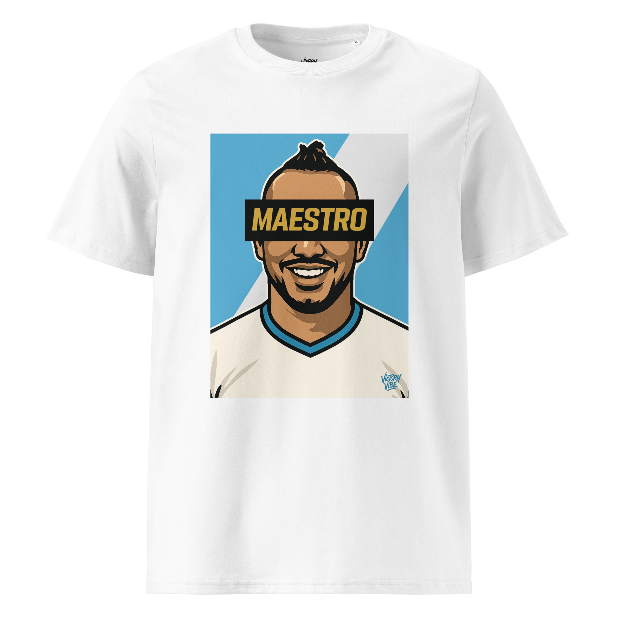 T-shirt MAESTRO Marseillais - Fond bleu et blanc - Victory Vibe – Image 3
