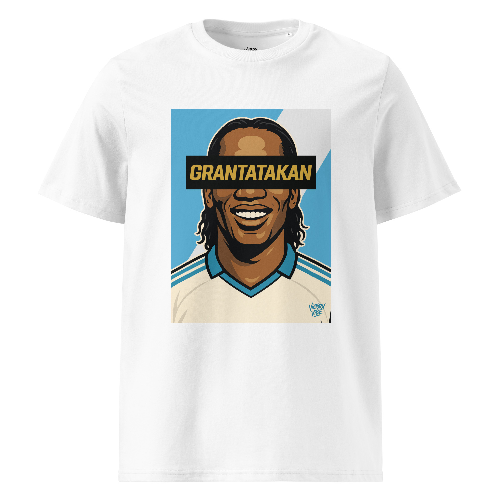 T-shirt GRANTATAKAN Marseillais Ivoirien - Fond bleu et blanc - Victory Vibe – Image 3