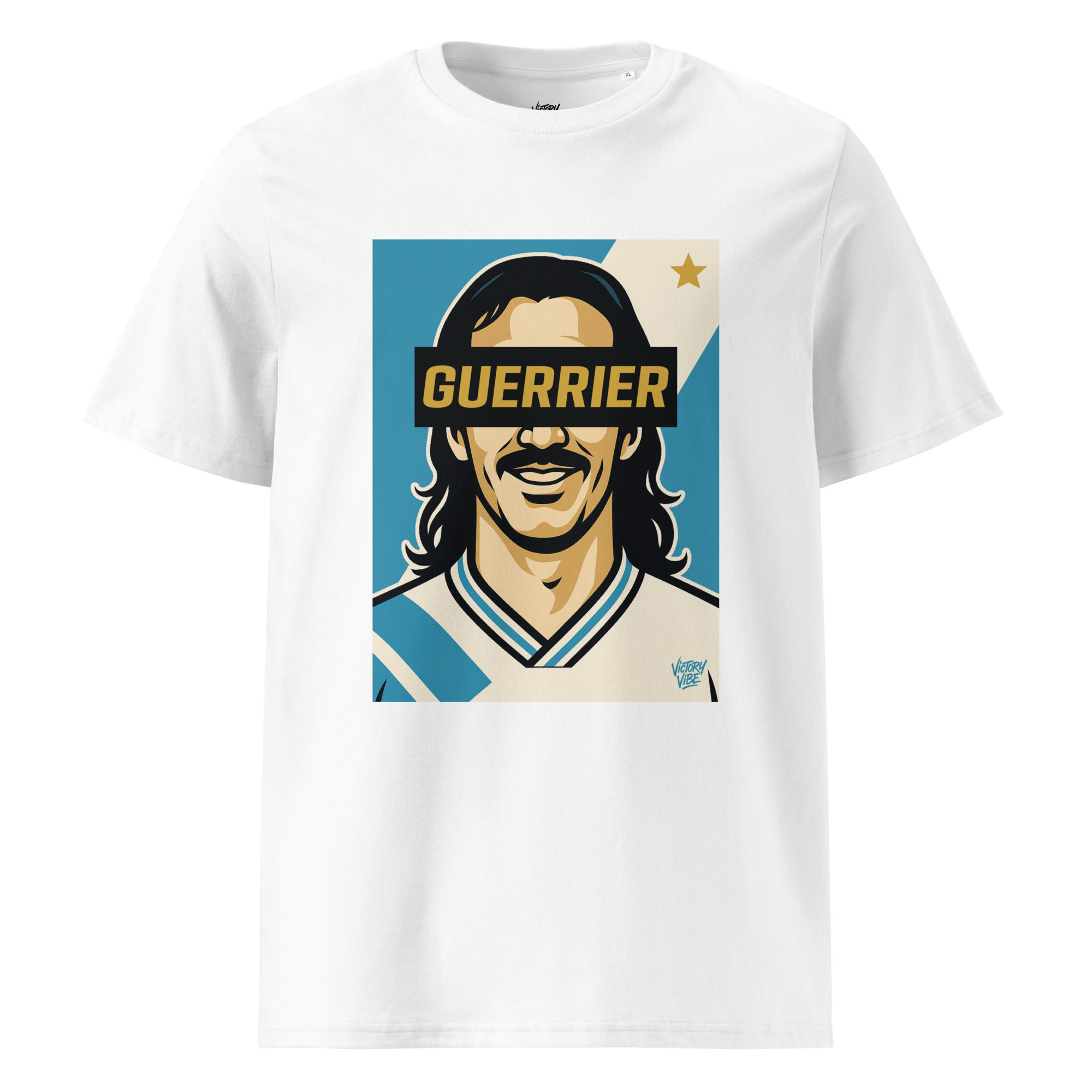 T-shirt GUERRIER Marseillais - Fond bleu et blanc - Victory Vibe – Image 3