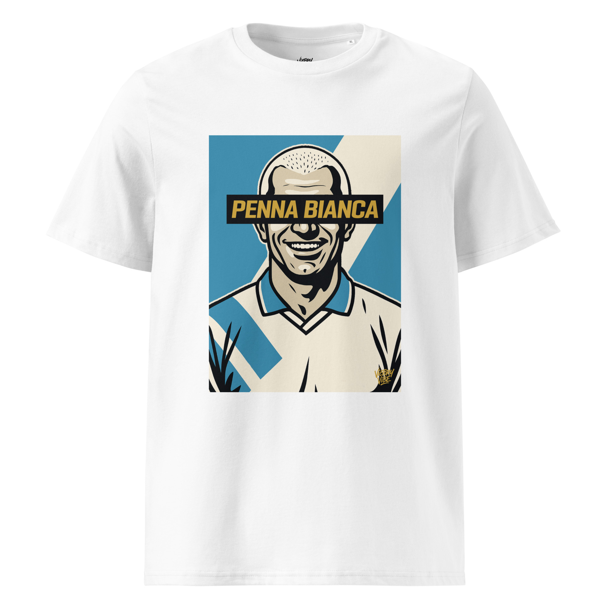 T-shirt PENNA BIANCA - Fond bleu et blanc - Victory Vibe – Image 3
