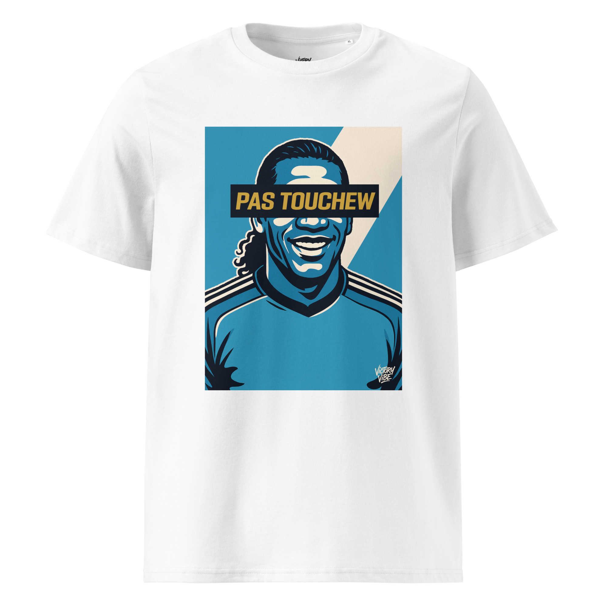 T-shirt PAS TOUCHEW - Fond bleu et blanc - Victory Vibe – Image 3