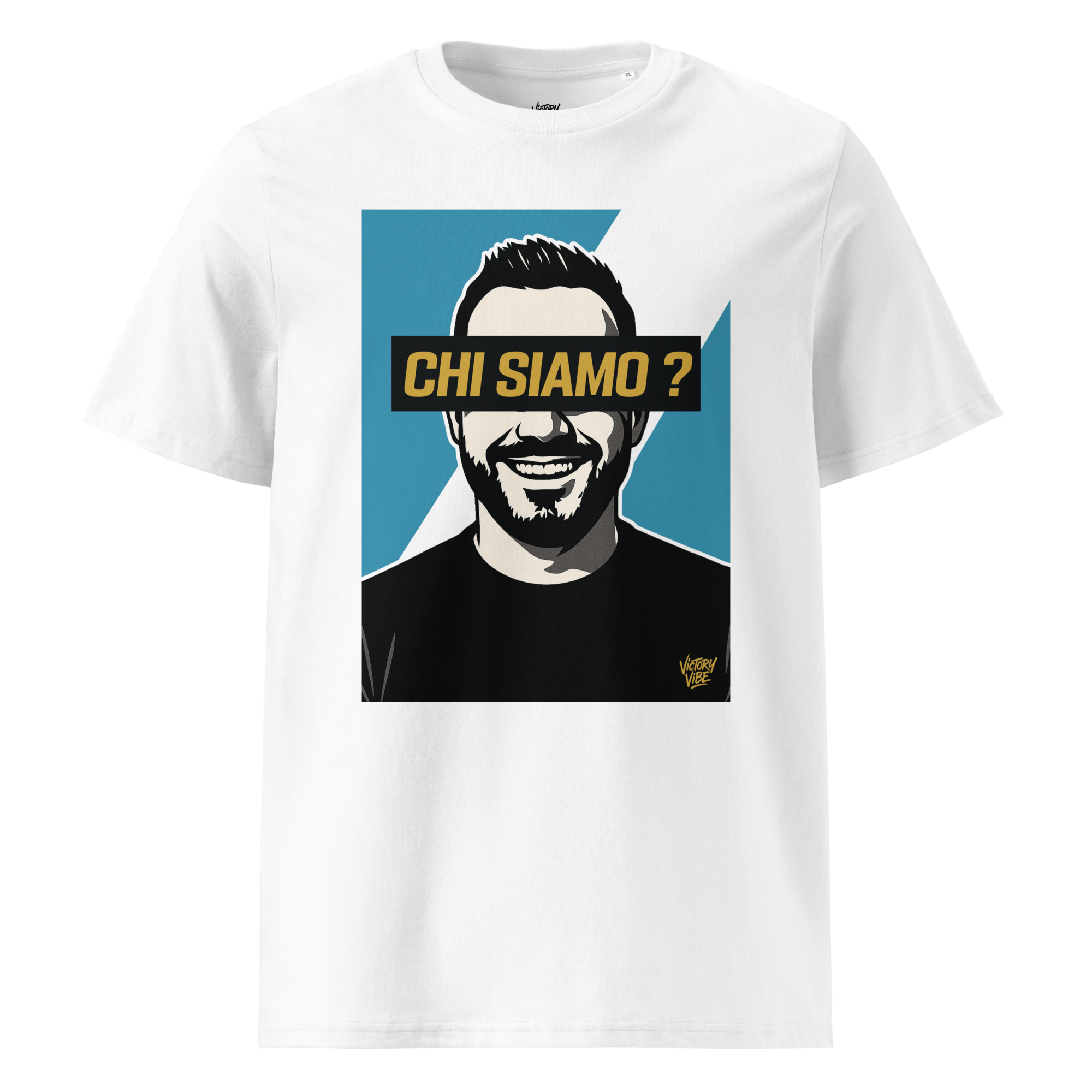 T-shirt CHI SIAMO - Fond bleu et blanc - Victory Vibe – Image 3