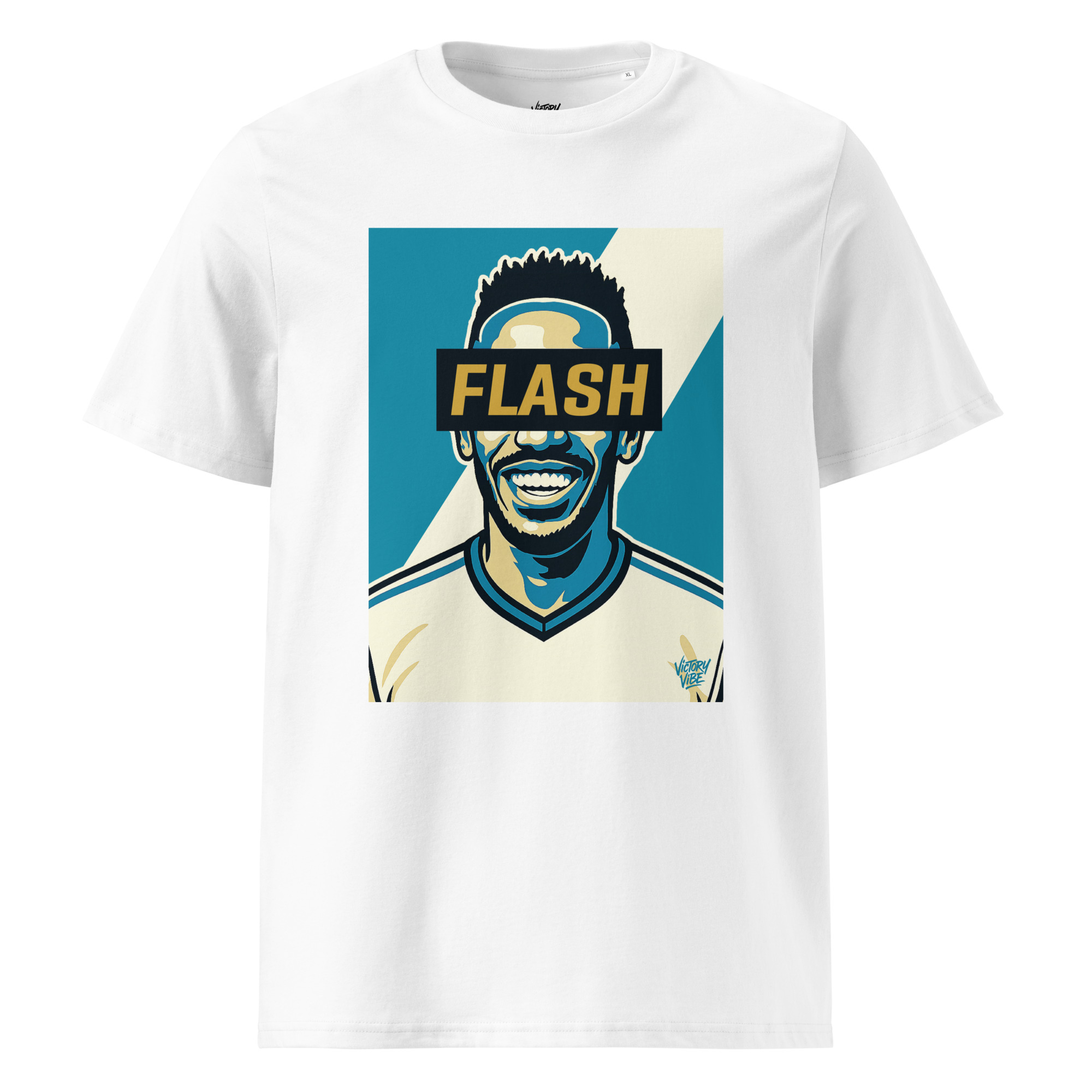 T-shirt FLASH Marseillais - Fond bleu et blanc - Victory Vibe – Image 3