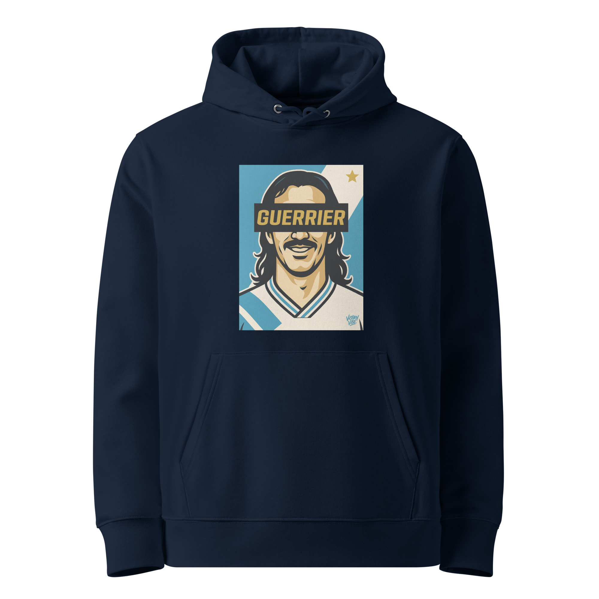 Sweat à capuche GUERRIER Marseillais - Fond bleu et blanc - Victory Vibe – Image 2