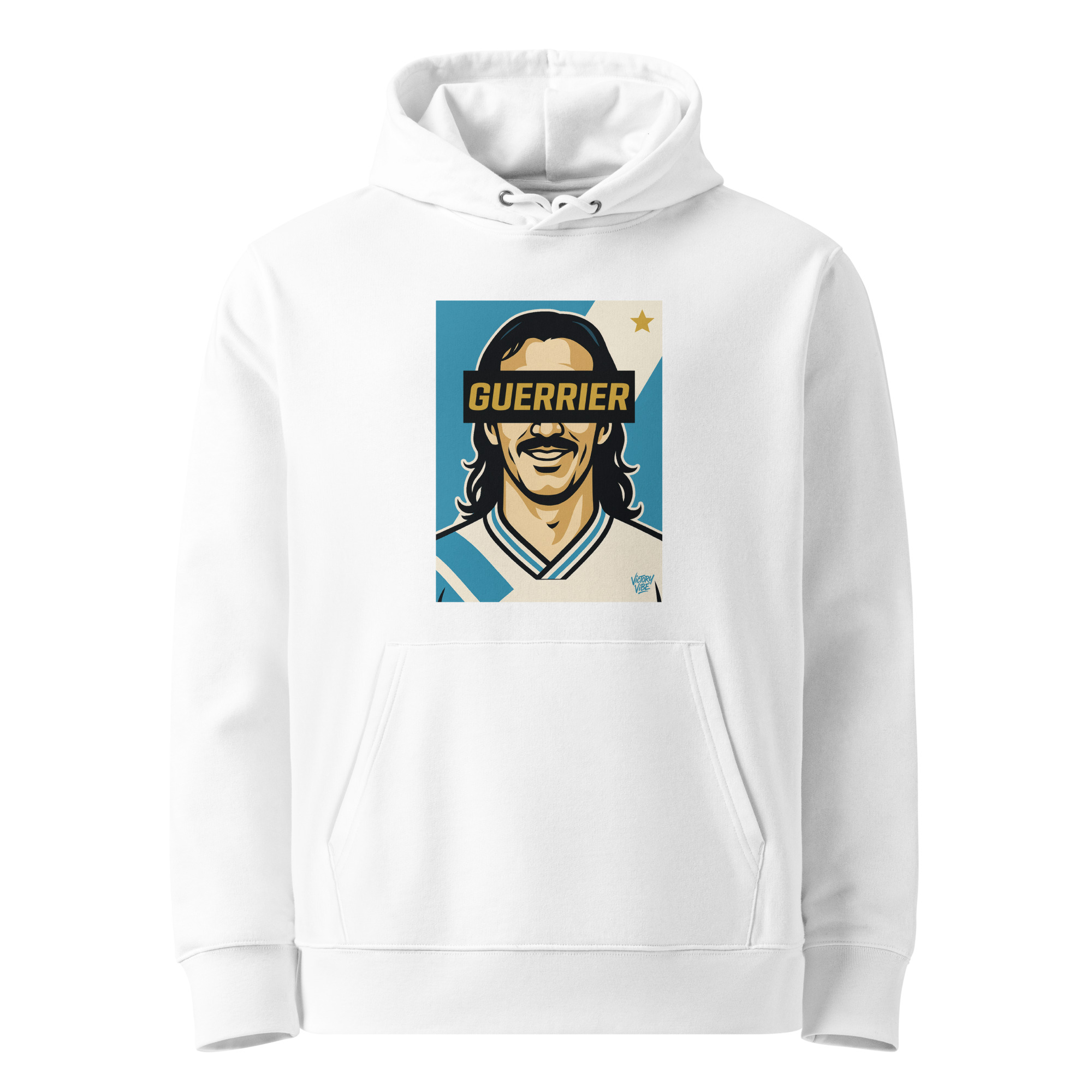 Sweat à capuche GUERRIER Marseillais - Fond bleu et blanc - Victory Vibe – Image 3